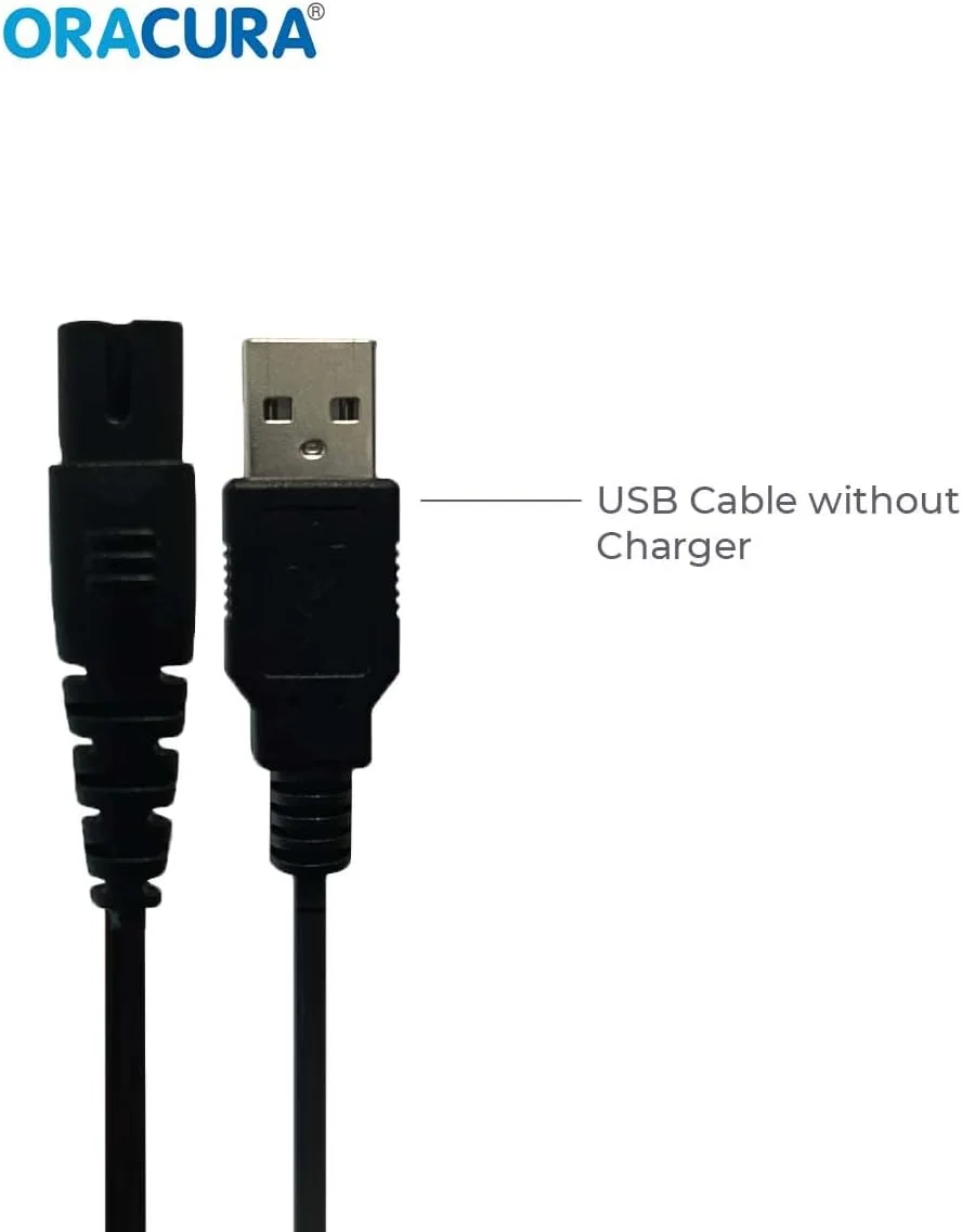 کابل شارژ USB اوراکورا | سازگار با دستگاه های نخ دندان آبی هوشمند OC001، OC010، OC100، OCE01، OC150 و OC200 | شارژ سریع | طراحی بادوام | مشکی