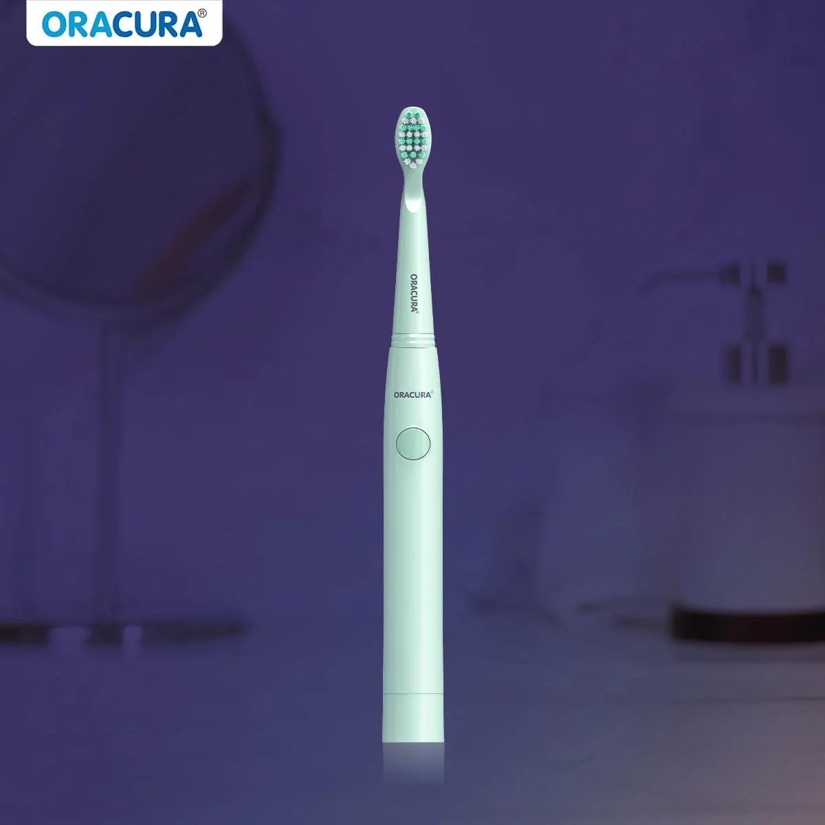 مسواک برقی باتری خور سبک سونیک ORACURA مدل SB100 سبز | 4 رنگ زنده | 3 حالت | 36000 ضربه | ضد آب IPX7 | تایمر خودکار 2 دقیقه ای | برس های Dupont