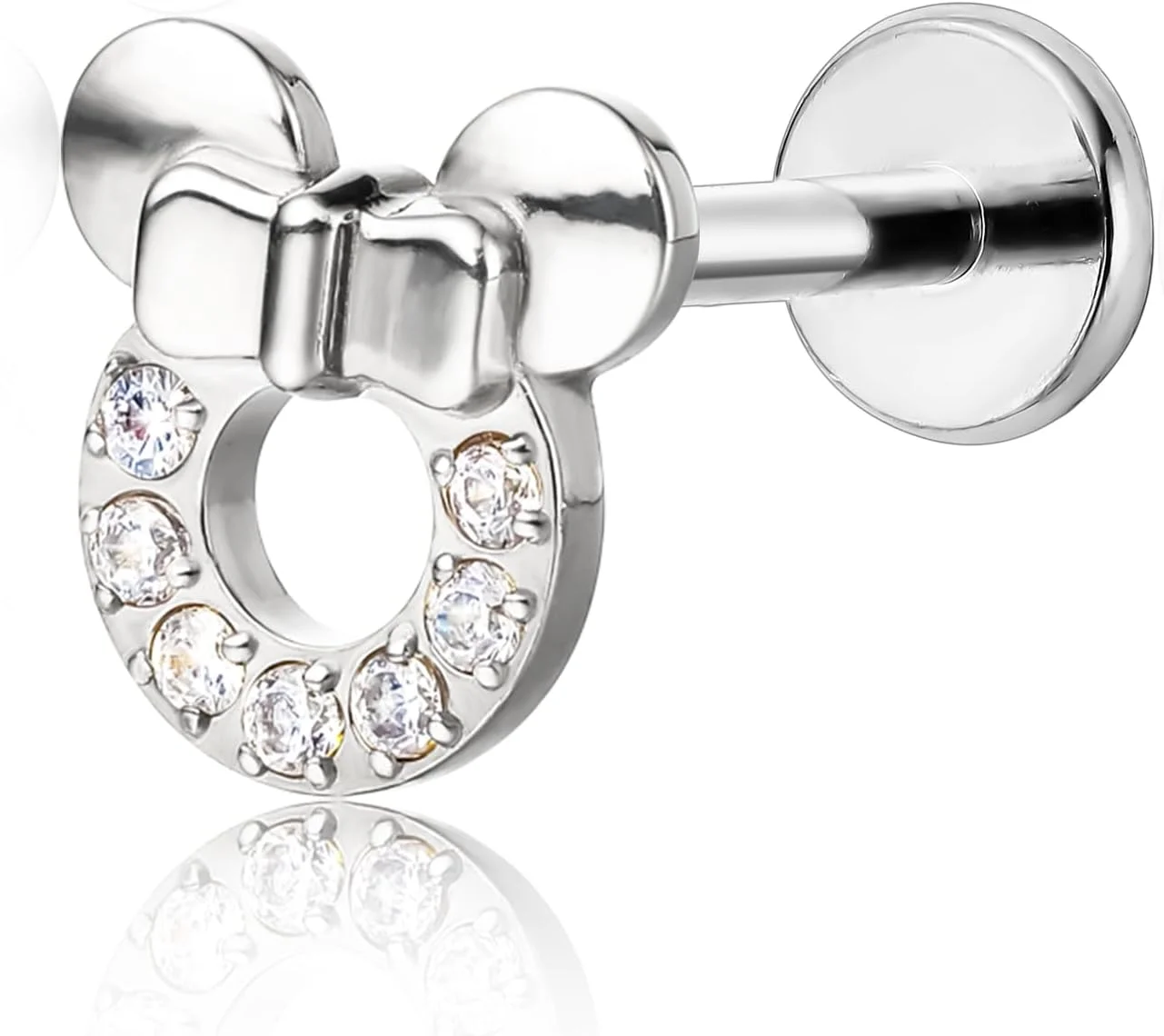 پیرسینگ تیتانیوم خالص F136 ضد حساسیت Limerencia، گوشواره میخی رزوه ای داخلی پشت صاف 18G برای غضروف/تراگوس/هلیکس/صدف/بینی/لب (1 عدد)