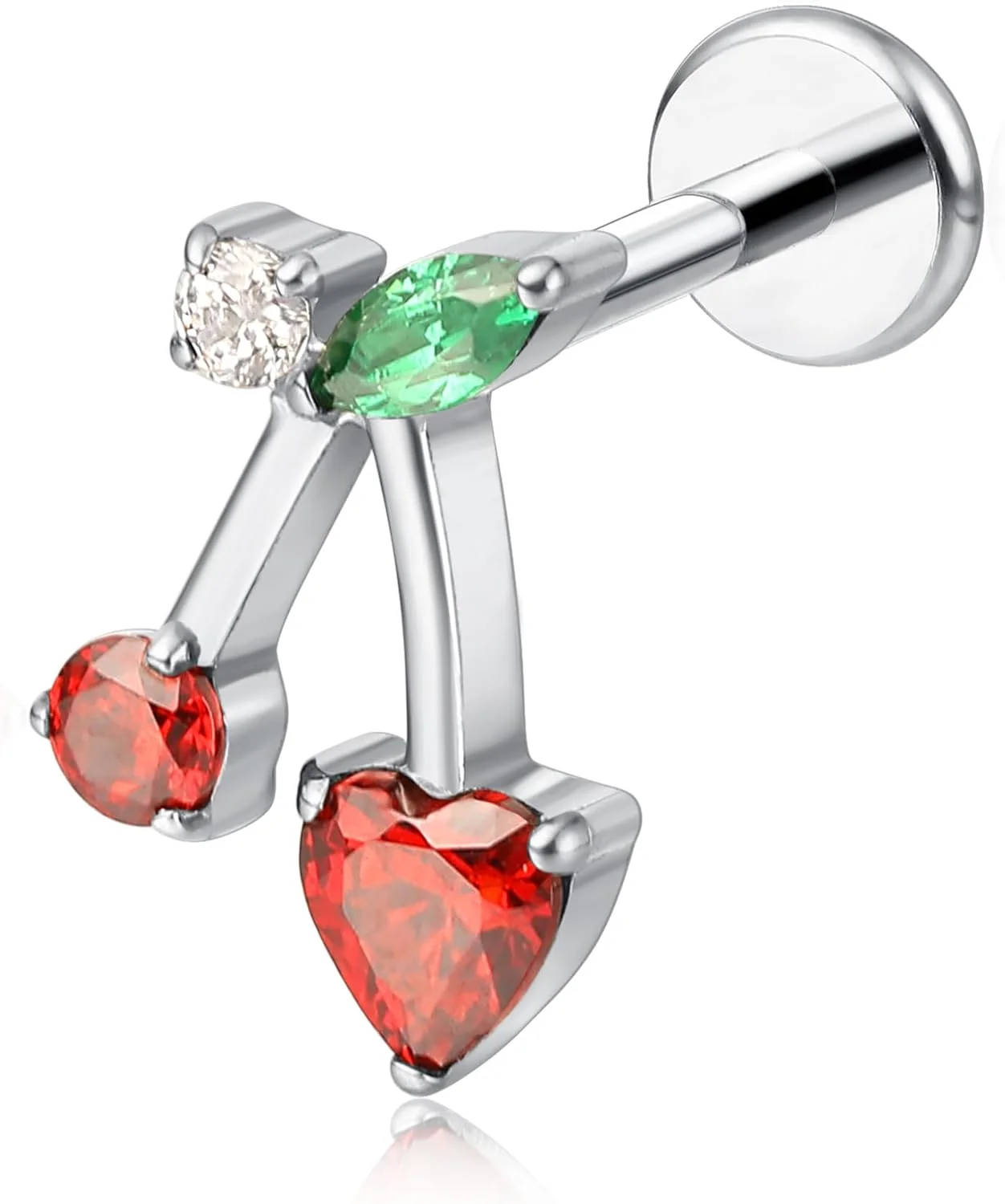 پیرسینگ تیتانیومی ضد حساسیت لیمرنسیا مدل F136، گیج 18، طول 6، 8 و 10 میلی‌متر، پشت صاف، رزوه داخلی، مناسب کاشت، گوشواره خزنده مدل Climber برای غضروف، تراگوس، هلیکس، صدف، بینی، لب (تک عدد)