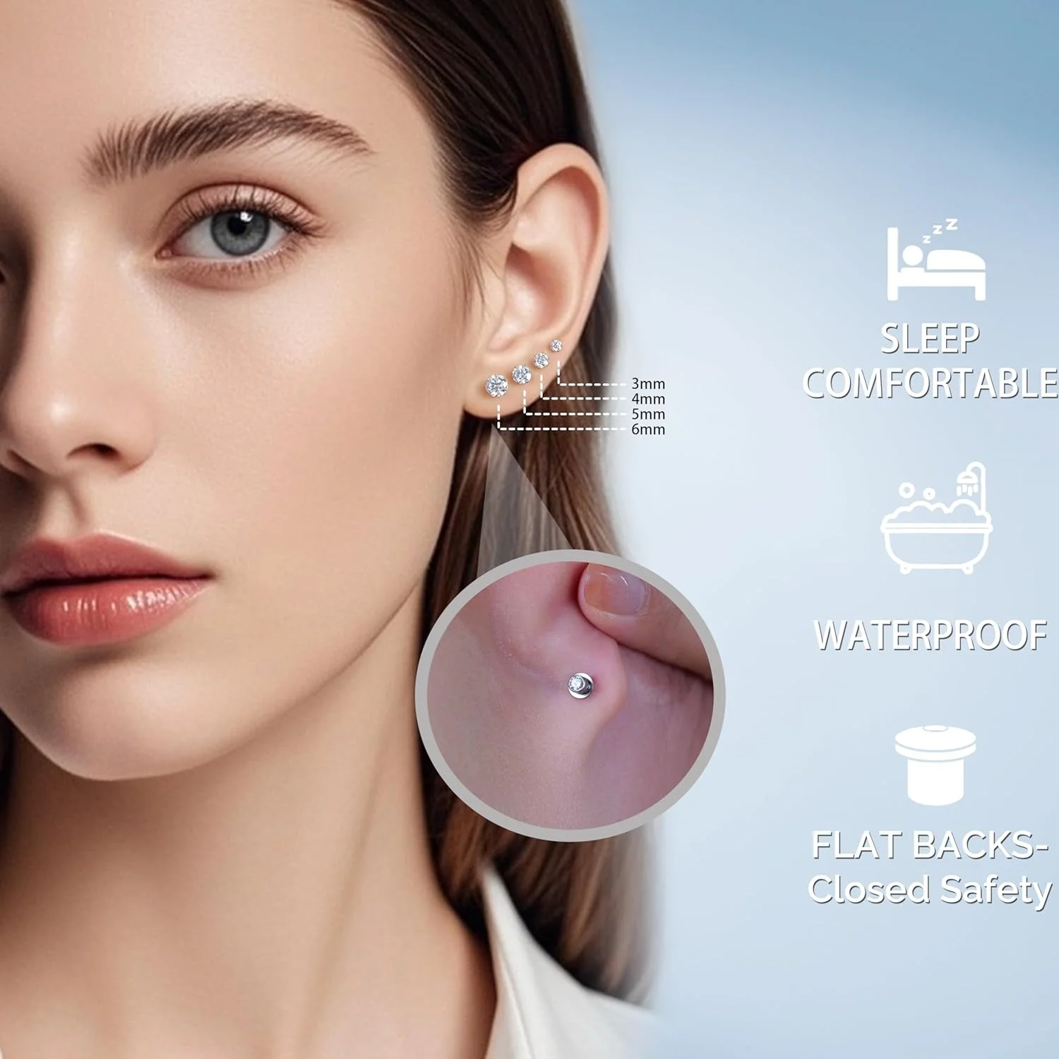 گوشواره های میخی تیتانیومی لیمرنسیا با الماس مویسانیت، 0.2CT-1.6CT ضد حساسیت تیتانیوم درجه ایمپلنت F136 با پشت صاف، رنگ D، وضوح VVS1، جواهرات هدیه برای گوش های حساس زنان و مردان گوشواره های میخی تیتانیومی لیمرنسیا با الماس مویسانیت، 0.2CT-1.6CT ضد حساسیت تیتانیوم درجه ایمپلنت F136 با پشت صاف، رنگ D، وضوح VVS1، جواهرات هدیه برای گوش های حساس زنان و مردان