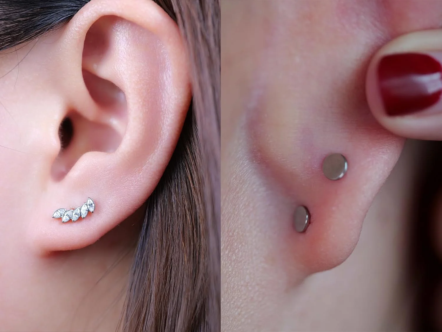 گوشواره های استیل ضد حساسیت زیرکونیا کوبیک مدل F136 Limerencia | گوشواره های میخی داخل رزوه ای 18G مناسب تراگوس، هلیکس، صدف، غضروف و پیرسینگ زنانه (یک جفت) گوشواره های استیل ضد حساسیت زیرکونیا کوبیک مدل F136 Limerencia | گوشواره های میخی داخل رزوه ای 18G مناسب تراگوس، هلیکس، صدف، غضروف و پیرسینگ زنانه (یک جفت)