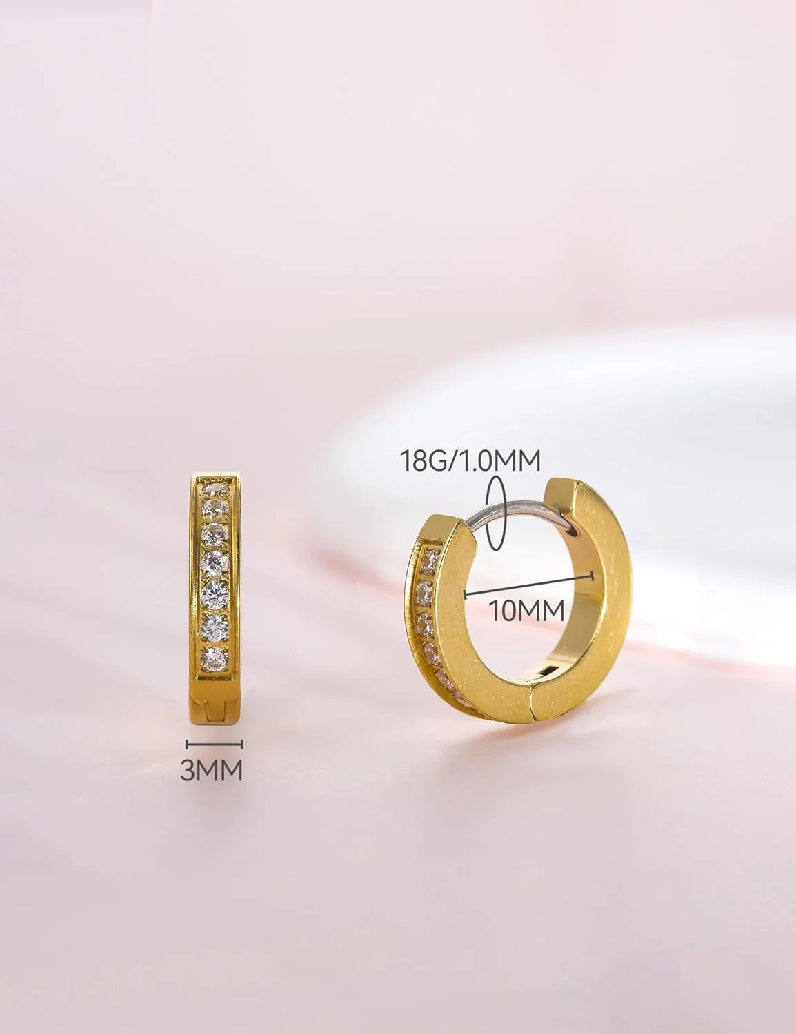 گوشواره های حلقه ای تیتانیومی ضد حساسیت Limerencia G23 مناسب برای گوش های حساس گوشواره های حلقه ای تیتانیومی ضد حساسیت Limerencia G23 مناسب برای گوش های حساس