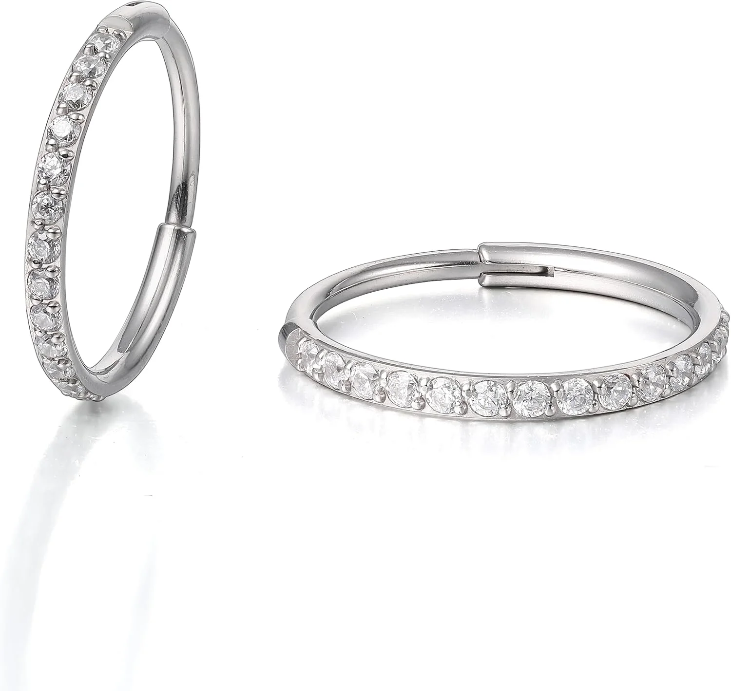 گوشواره های حلقه ای باریک تیتانیومی Limerencia G23، تیتانیوم خالص درجه ایمپلنت F136 ضد حساسیت برای گوش های حساس