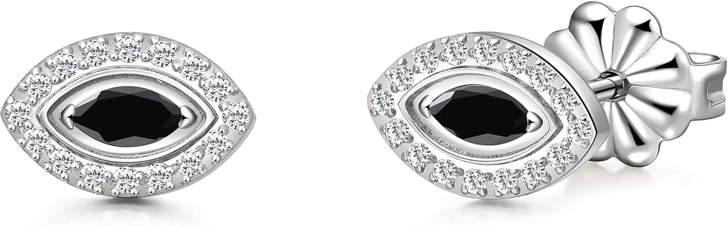 گوشواره های تیتانیومی خالص ضد حساسیت لیمرنسیا طرح چشم نظر خوشه ای مینیمال | جواهرات مد روز پیرسینگ گرید ایمپلنت G23 برای گوش های حساس