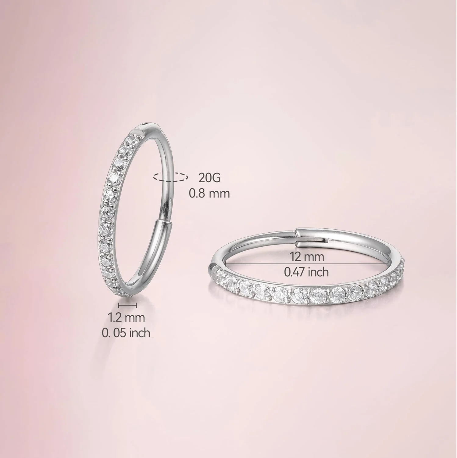 گوشواره های حلقه ای باریک تیتانیومی Limerencia G23، تیتانیوم خالص درجه ایمپلنت F136 ضد حساسیت برای گوش های حساس گوشواره های حلقه ای باریک تیتانیومی Limerencia G23، تیتانیوم خالص درجه ایمپلنت F136 ضد حساسیت برای گوش های حساس