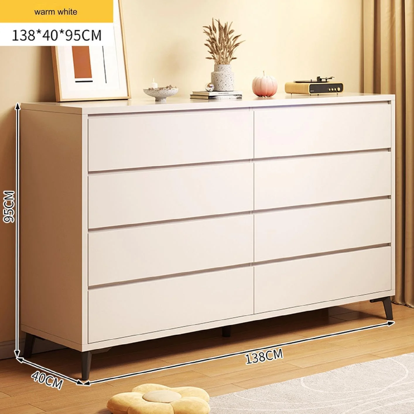 دراور سفید: هشت کشو، مناسب اتاق خواب، دراور میز، مناسب اتاق نشیمن، مبلمان مدرن و ساده اتاق خواب، کابینت دیواری (8 کشو - D)