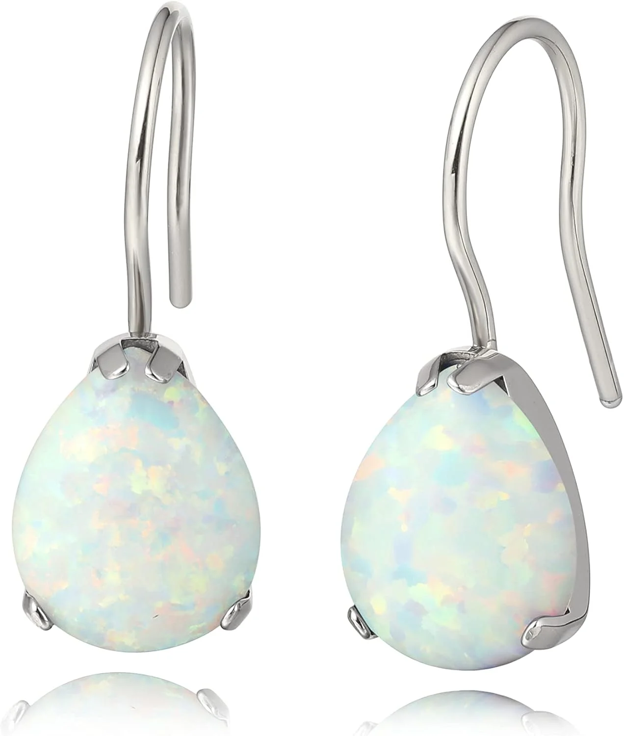 گوشواره های حلقه ای آویز زیرکونیا مکعبی تیتانیومی خالص ضد حساسیت Limerencia، گوشواره های آویز سبک وزن CZ/اوپال قطره آب برای زنان دارای گوش های حساس