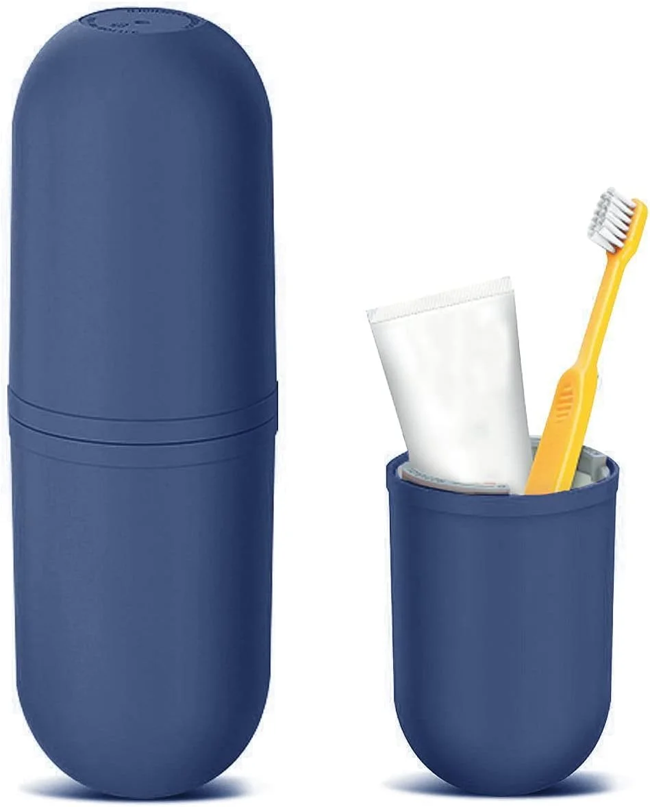 جا مسواکی سفری 4 در 1 سایوسی، طراحی کپسولی نوآورانه برای نگهداری دهانشویه، مسواک و خمیر دندان، مناسب سفرهای کاری، کمپینگ و تعطیلات