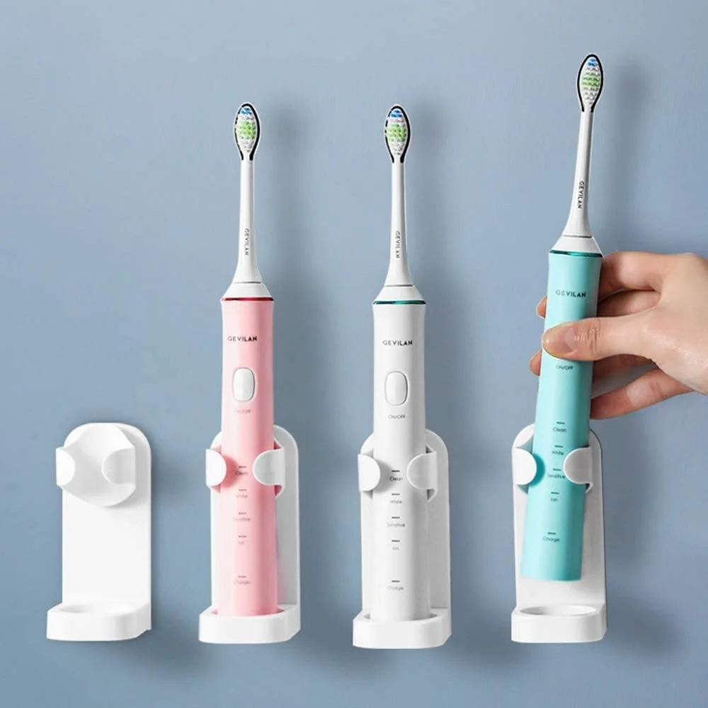 جا مسواکی SYOSI، چند محفظه ای برای مسواک های برقی و دستی، خمیر دندان و لوازم آرایشی، سازمان دهنده دیواری حمام مناسب برای شستشوی صورت، شانه برای سرویس بهداشتی، حمام و آشپزخانه، 4 عدد