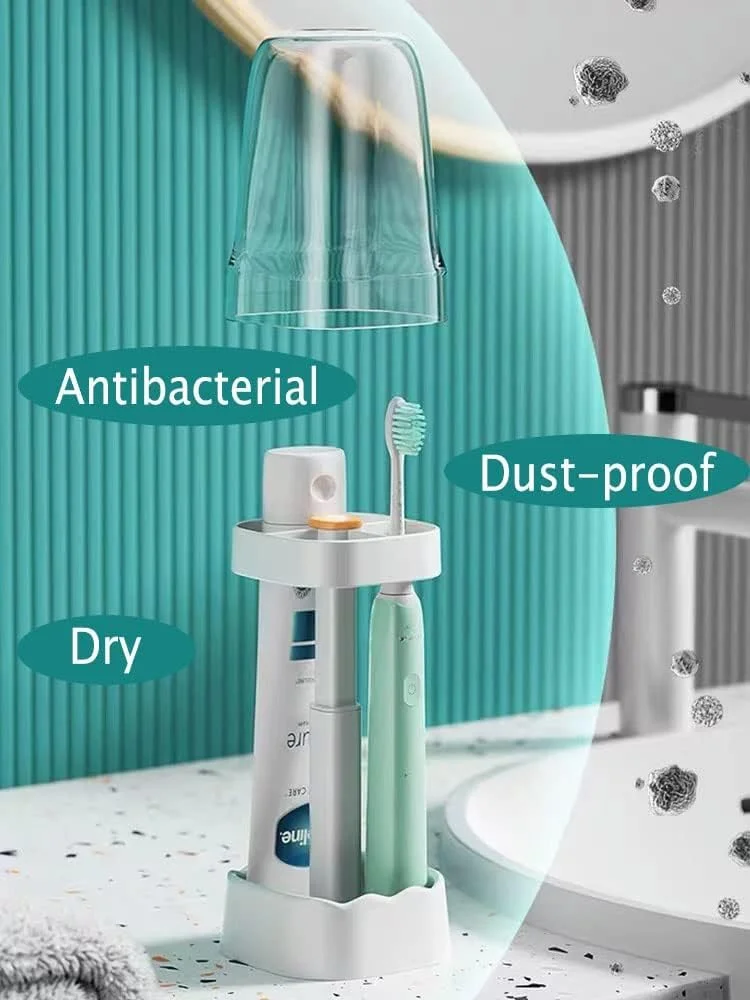 جا مسواکی سیوسی با کاور و 3 جایگاه، جا مسواکی برقی قابل تنظیم ارتفاع برای حمام، سازگار با خمیر دندان، نگهداری مسواک، دو ارتفاع، سفید جا مسواکی سیوسی با کاور و 3 جایگاه، جا مسواکی برقی قابل تنظیم ارتفاع برای حمام، سازگار با خمیر دندان، نگهداری مسواک، دو ارتفاع، سفید