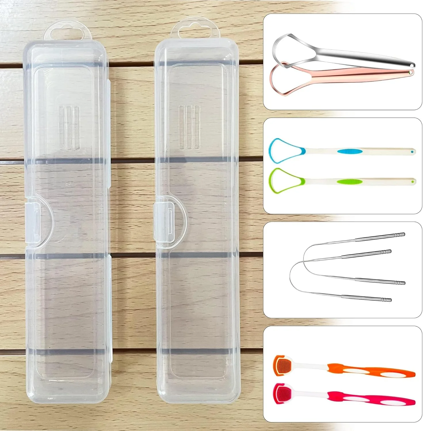 جعبه نگهداری اسکراپر زبان SYOSI، بسته 2 عددی، جعبه مسافرتی شفاف برای نگهداری اسکراپر زبان/نخ دندان/مسواک/چوب غذاخوری/لوازم التحریر، جعبه های شفاف برای استفاده در منزل جعبه نگهداری اسکراپر زبان SYOSI، بسته 2 عددی، جعبه مسافرتی شفاف برای نگهداری اسکراپر زبان/نخ دندان/مسواک/چوب غذاخوری/لوازم التحریر، جعبه های شفاف برای استفاده در منزل