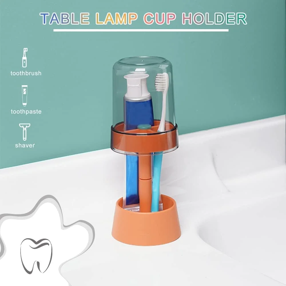 جا مسواکی سیوسی با پوشش/لیوان، جا خمیر دندان با 3 جایگاه، نگهدارنده و نظم دهنده لوازم دندان، مناسب برای مسواک های برقی، خمیر دندان (نارنجی) جا مسواکی سیوسی با پوشش/لیوان، جا خمیر دندان با 3 جایگاه، نگهدارنده و نظم دهنده لوازم دندان، مناسب برای مسواک های برقی، خمیر دندان (نارنجی)