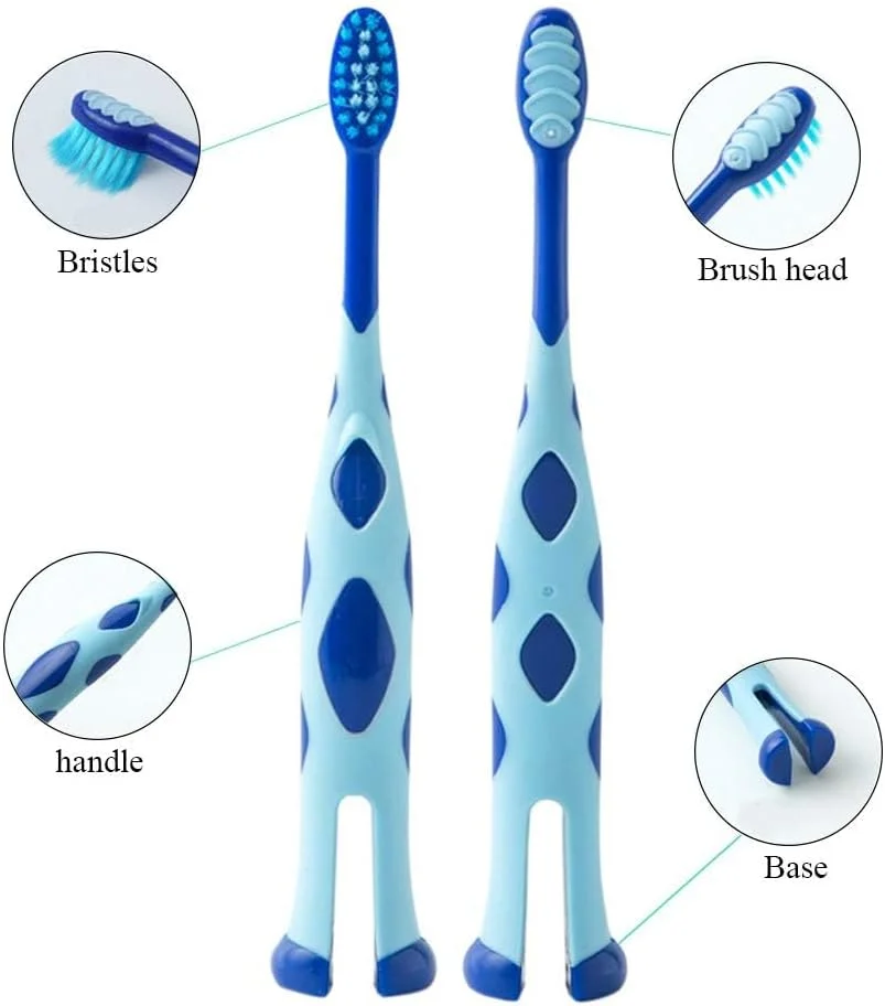 مسواک کودکانه SYOSI، بسته 6 عددی، مسواک دستی با برس های بسیار نرم و پایه ایستاده، مناسب برای کودکان بالای 2 سال، مسواک کودکانه با دستگیره نرم مسواک کودکانه SYOSI، بسته 6 عددی، مسواک دستی با برس های بسیار نرم و پایه ایستاده، مناسب برای کودکان بالای 2 سال، مسواک کودکانه با دستگیره نرم