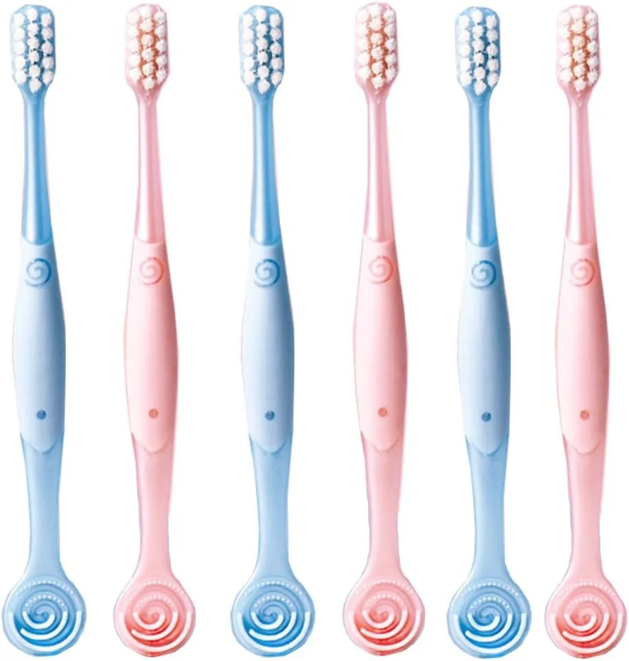 مسواک فوق العاده نرم بزرگسالان - 6 عددی، 2 در 1 نرم با زبان شوی، برای لثه های حساس و مراقبت از دندان