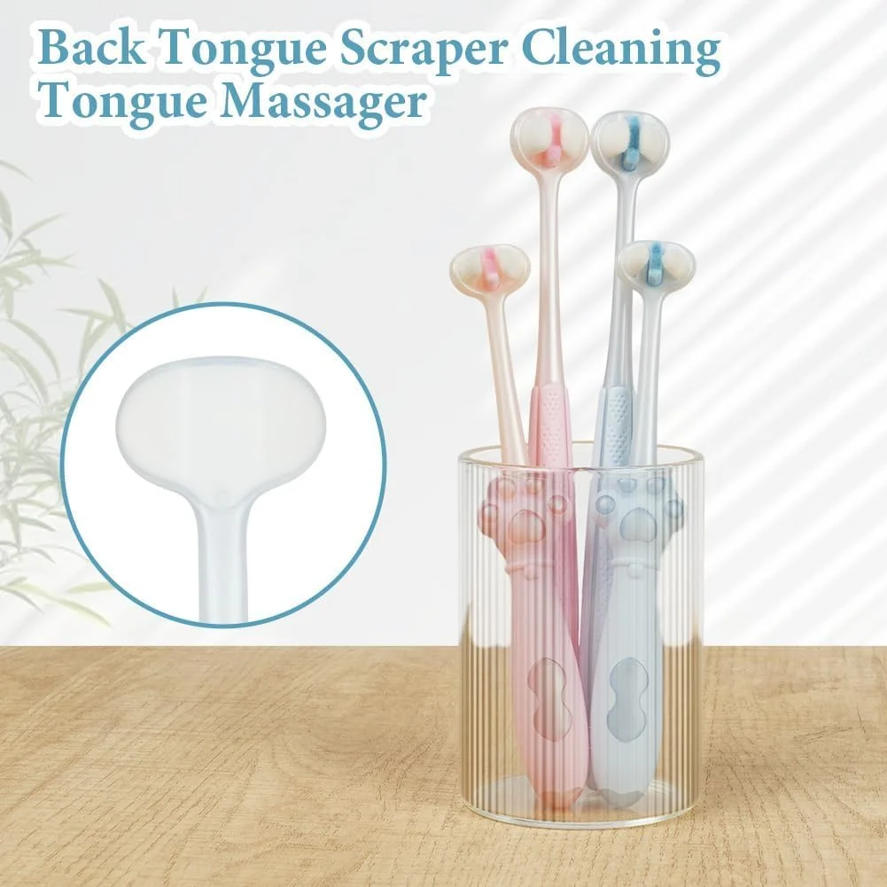 مسواک سه طرفه SYOSI، 4 عدد، مسواک 4 برس کودکانه، مسواک حسی فوق العاده نرم، تمیز کننده عمیق هر دندان، پوشش کامل برای مراقبت از لثه و دندان کودکان، نرم و ملایم مسواک سه طرفه SYOSI، 4 عدد، مسواک 4 برس کودکانه، مسواک حسی فوق العاده نرم، تمیز کننده عمیق هر دندان، پوشش کامل برای مراقبت از لثه و دندان کودکان، نرم و ملایم