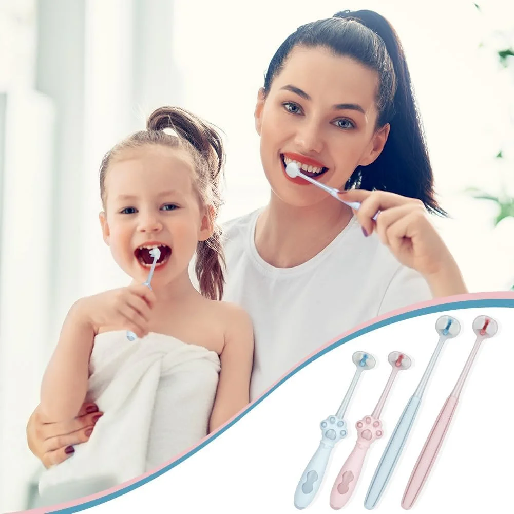 مسواک سه طرفه SYOSI، 4 عدد، مسواک 4 برس کودکانه، مسواک حسی فوق العاده نرم، تمیز کننده عمیق هر دندان، پوشش کامل برای مراقبت از لثه و دندان کودکان، نرم و ملایم مسواک سه طرفه SYOSI، 4 عدد، مسواک 4 برس کودکانه، مسواک حسی فوق العاده نرم، تمیز کننده عمیق هر دندان، پوشش کامل برای مراقبت از لثه و دندان کودکان، نرم و ملایم