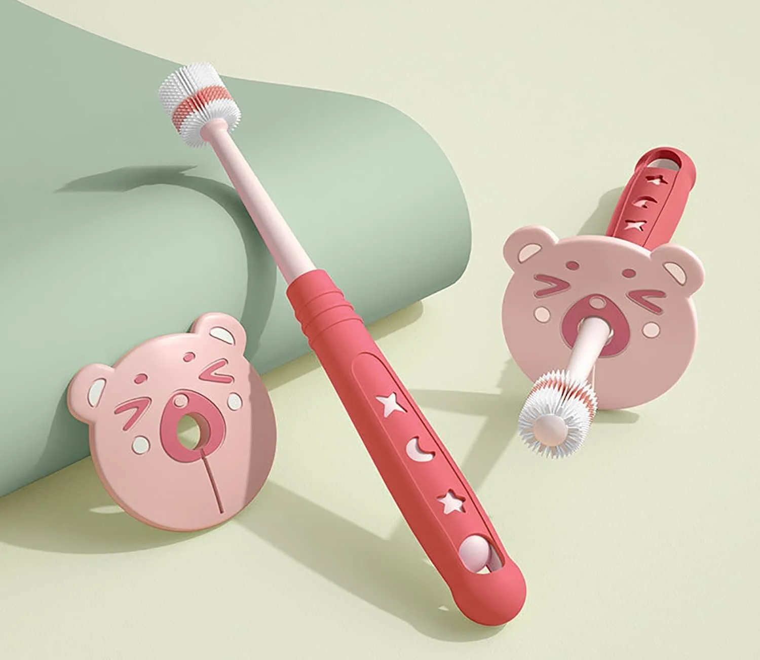 مسواک کودک SYOSI مناسب 0 تا 6 سال، مسواک کودک نوپا، مسواک کودک با محافظ ایمنی، برس های بسیار نرم برای لثه نوزاد 2 عددی (قرمز و سبز) مسواک کودک SYOSI مناسب 0 تا 6 سال، مسواک کودک نوپا، مسواک کودک با محافظ ایمنی، برس های بسیار نرم برای لثه نوزاد 2 عددی (قرمز و سبز)