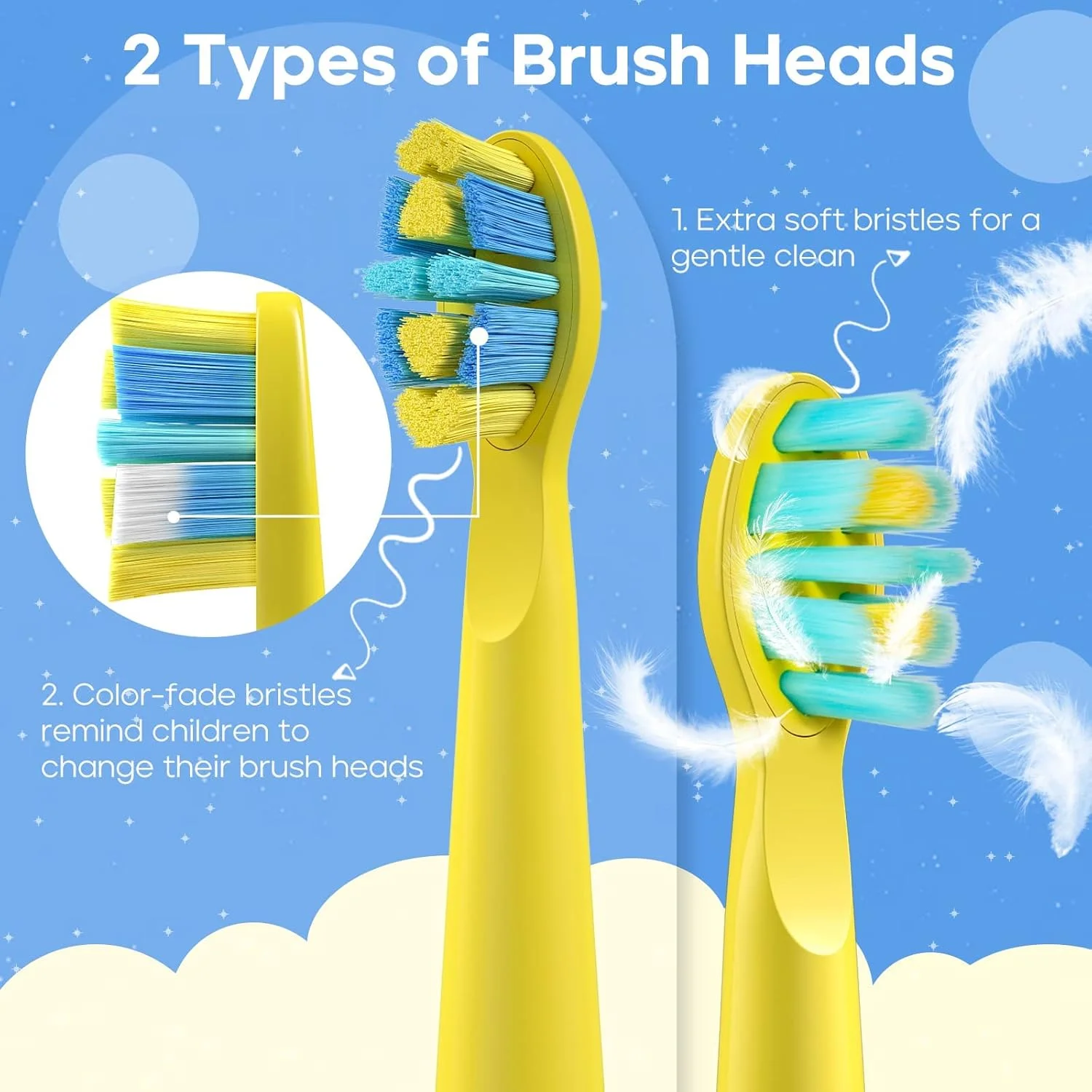 مسواک برقی شارژی کودکانه SYOSI Sonic، 5 حالت با حافظه، تمیز کردن آسان و سرگرم کننده، 38000 VPM، ضد آب IPX7، 4 سری جایگزین تایمر 2 دقیقه ای برای سن 3+ (زرد) مسواک برقی شارژی کودکانه SYOSI Sonic، 5 حالت با حافظه، تمیز کردن آسان و سرگرم کننده، 38000 VPM، ضد آب IPX7، 4 سری جایگزین تایمر 2 دقیقه ای برای سن 3+ (زرد)