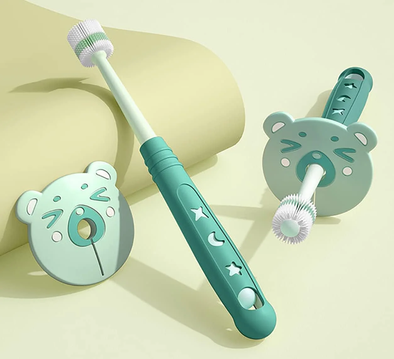 مسواک کودک SYOSI مناسب 0 تا 6 سال، مسواک کودک نوپا، مسواک کودک با محافظ ایمنی، برس های بسیار نرم برای لثه نوزاد 2 عددی (قرمز و سبز) مسواک کودک SYOSI مناسب 0 تا 6 سال، مسواک کودک نوپا، مسواک کودک با محافظ ایمنی، برس های بسیار نرم برای لثه نوزاد 2 عددی (قرمز و سبز)