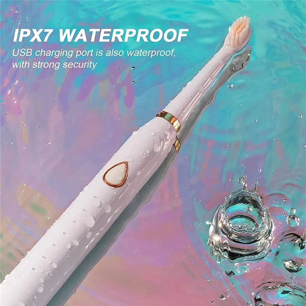 مسواک برقی ELECDON با شارژ USB، ضد آب IPX7، دارای ویبره التراسونیک برای بزرگسالان، 6 حالت مسواک زدن، تایمر هوشمند مسواک برقی ELECDON با شارژ USB، ضد آب IPX7، دارای ویبره التراسونیک برای بزرگسالان، 6 حالت مسواک زدن، تایمر هوشمند
