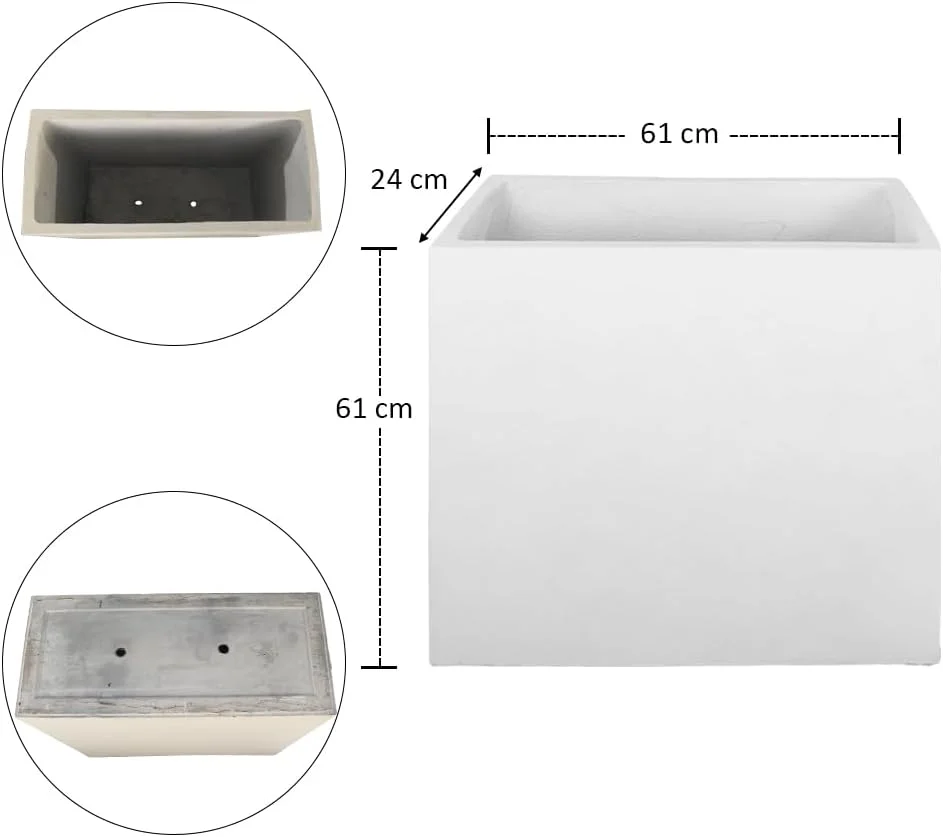 گلدان بتنی مستطیلی شکل یاتای دکور، باغ سرپوشیده برای اتاق نشیمن فضای باز، مناسب برای پرورش گیاهان، گل ها یا تزئین گلدان های ساکولنت (کوچک) گلدان بتنی مستطیلی شکل یاتای دکور، باغ سرپوشیده برای اتاق نشیمن فضای باز، مناسب برای پرورش گیاهان، گل ها یا تزئین گلدان های ساکولنت (کوچک)