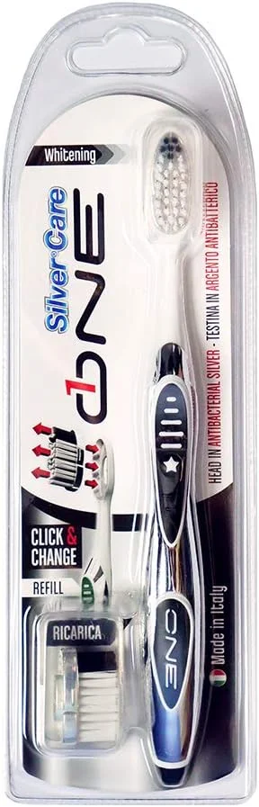 مسواک نقره ای سفید کننده و ضد باکتریال سیلور کر وان + 1 سر یدک