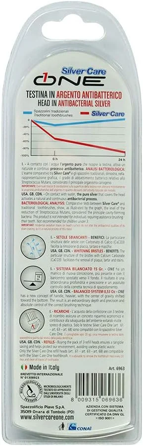 مسواک نقره ای سفید کننده و ضد باکتریال سیلور کر وان + 1 سر یدک مسواک نقره ای سفید کننده و ضد باکتریال سیلور کر وان + 1 سر یدک