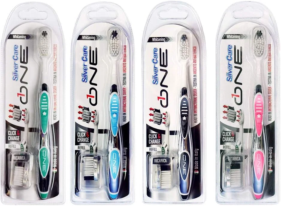 مسواک نقره ای سفید کننده و ضد باکتریال سیلور کر وان + 1 سر یدک مسواک نقره ای سفید کننده و ضد باکتریال سیلور کر وان + 1 سر یدک