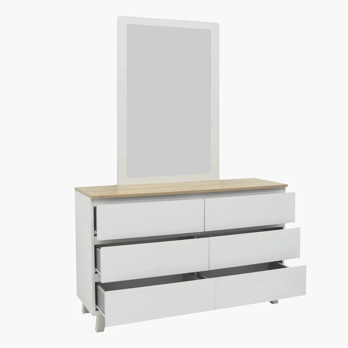 دراور شش کشو هوم باکس مدل Kulltorp Plus با پایه، بدون آینه، 40 X 74.1 X 120.2 سانتی متر، سفید