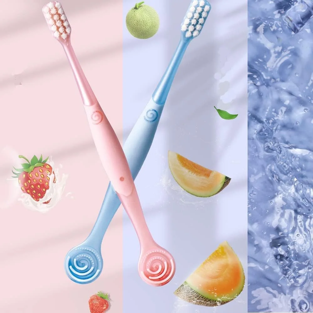 مسواک فوق العاده نرم برای بزرگسالان، SYOSI 2 در 1 مسواک نرم با زبان شوی برای لثه ها و دندان های حساس، بسته 6 عددی مسواک فوق العاده نرم برای بزرگسالان، SYOSI 2 در 1 مسواک نرم با زبان شوی برای لثه ها و دندان های حساس، بسته 6 عددی