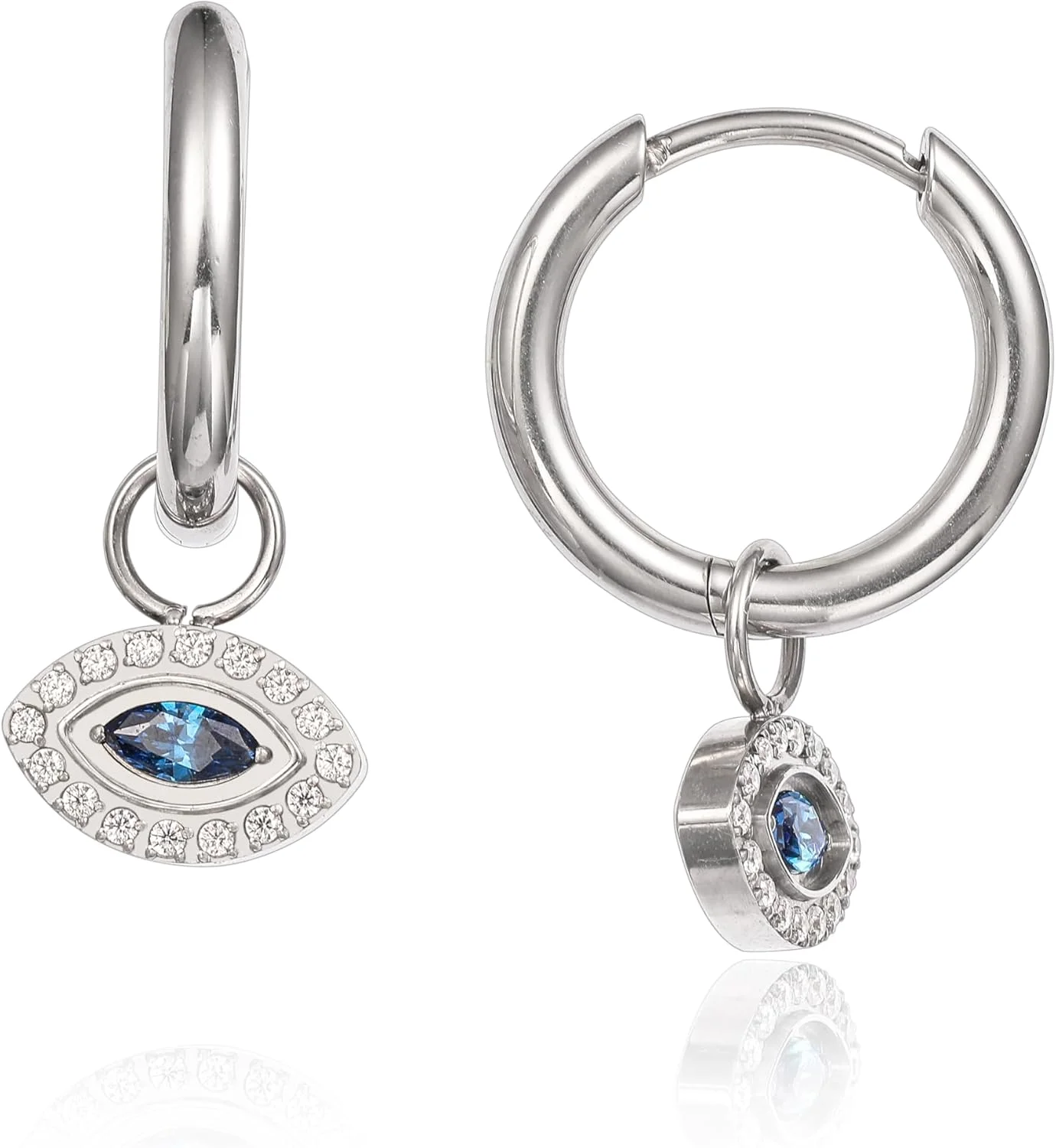 گوشواره های آویز سبک وزن تیتانیومی خالص ضد حساسیت Limerencia برای زنان | میله عمودی، صلیب، ماه، رعد و برق | گوشواره های ظریف