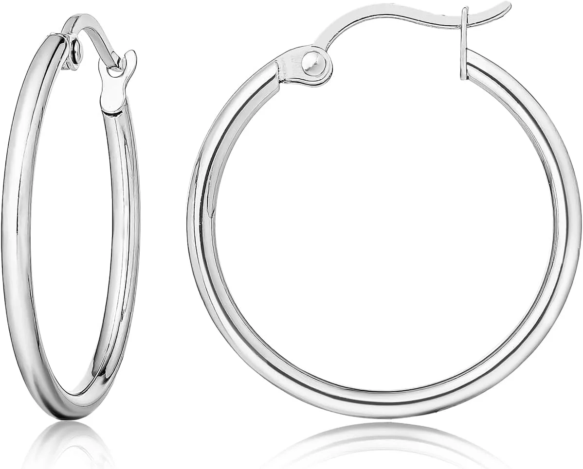 گوشواره های حلقه ای طنابی تابیده تیتانیوم خالص ضد حساسیت Limerencia برای زنان