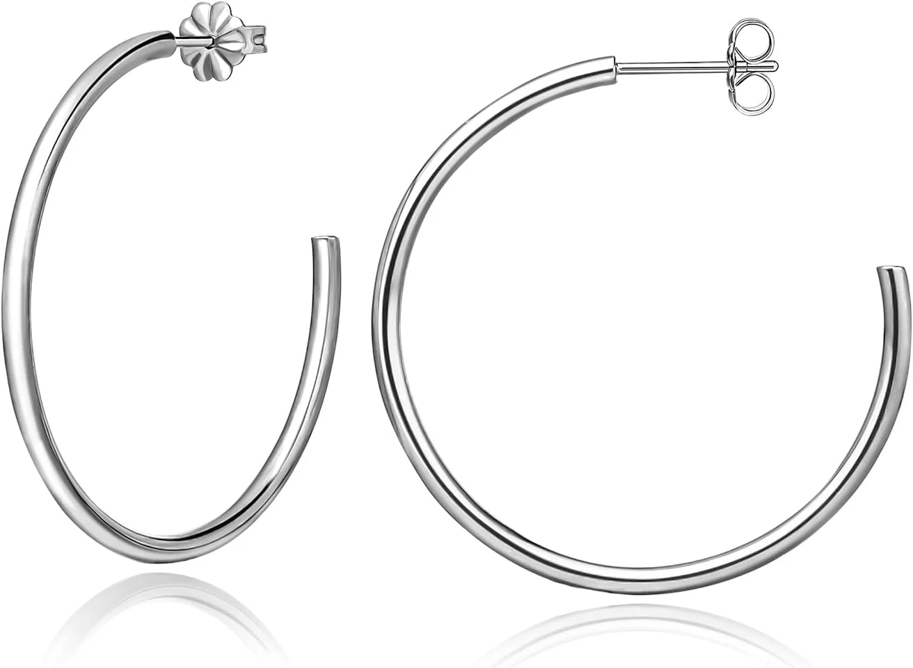 گوشواره های حلقه ای بزرگ هیپوآلرژیک G23 از جنس تیتانیوم خالص Limerencia، گوشواره های بغل گوش نگین دار سبک وزن برای زنان و دختران با گوش های حساس