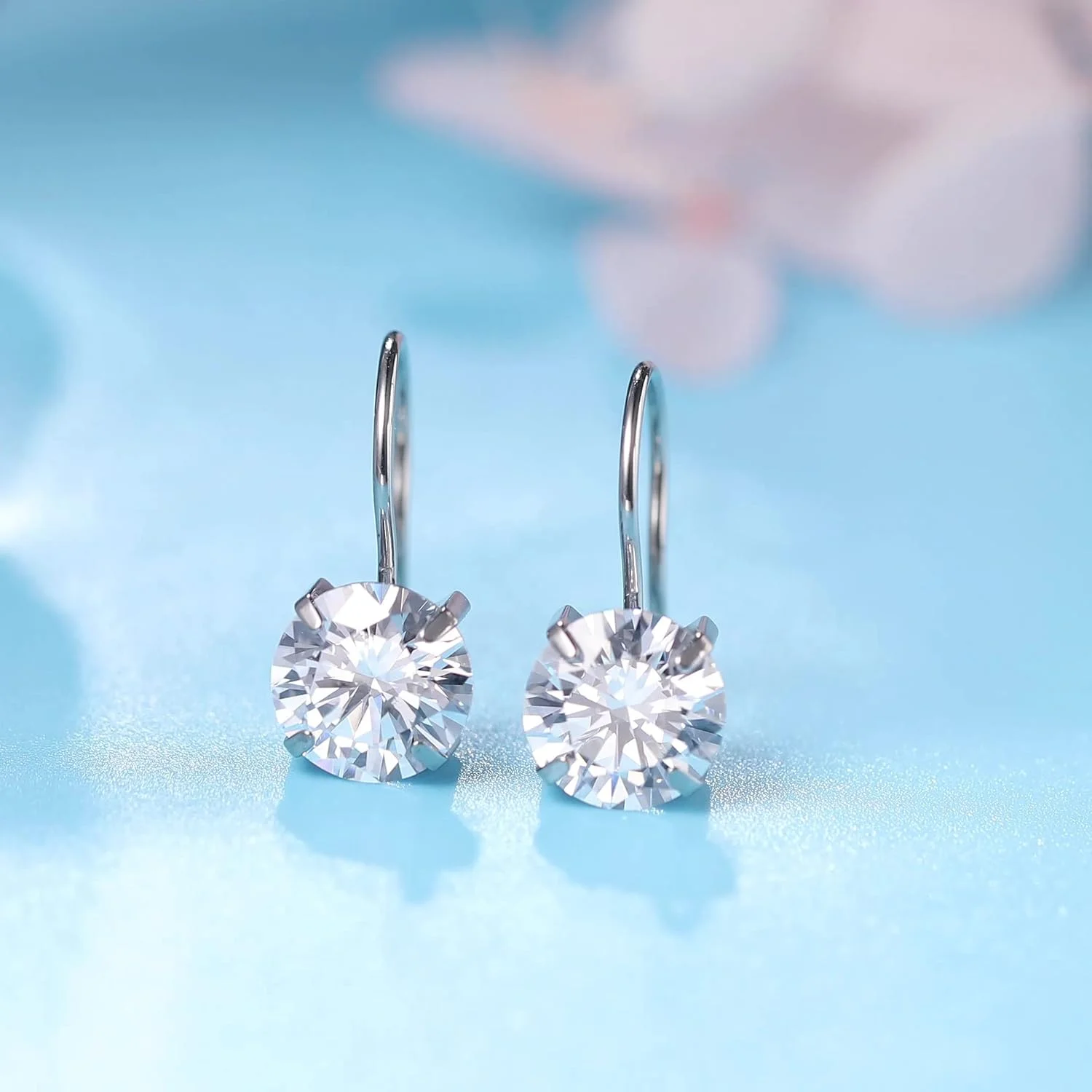 گوشواره های حلقه ای آویز زیرکونیا مکعبی تیتانیومی خالص ضد حساسیت Limerencia، گوشواره های آویز سبک وزن زیرکونیا گرد و درخشان سایز 8 میلی متر (5/16 اینچ) برای گوش های حساس زنان و دختران گوشواره های حلقه ای آویز زیرکونیا مکعبی تیتانیومی خالص ضد حساسیت Limerencia، گوشواره های آویز سبک وزن زیرکونیا گرد و درخشان سایز 8 میلی متر (5/16 اینچ) برای گوش های حساس زنان و دختران