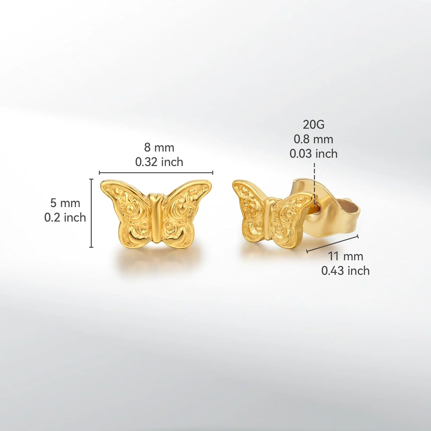 گوشواره تیتانیومی، گل میخ پروانه ای کوچک، تیتانیوم خالص گرید ایمپلنت، ضد حساسیت، مناسب برای گوش های حساس گوشواره تیتانیومی، گل میخ پروانه ای کوچک، تیتانیوم خالص گرید ایمپلنت، ضد حساسیت، مناسب برای گوش های حساس