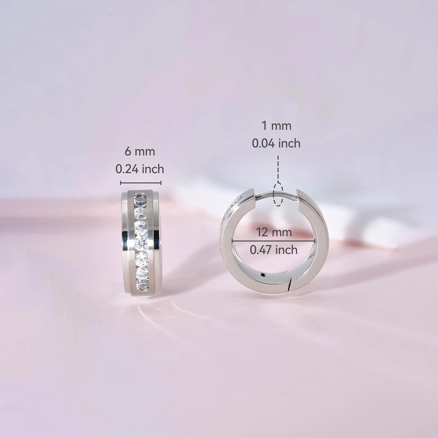 گوشواره های حلقه ای تیتانیومی ضد حساسیت Limerencia G23 مناسب گوش های حساس گوشواره های حلقه ای تیتانیومی ضد حساسیت Limerencia G23 مناسب گوش های حساس