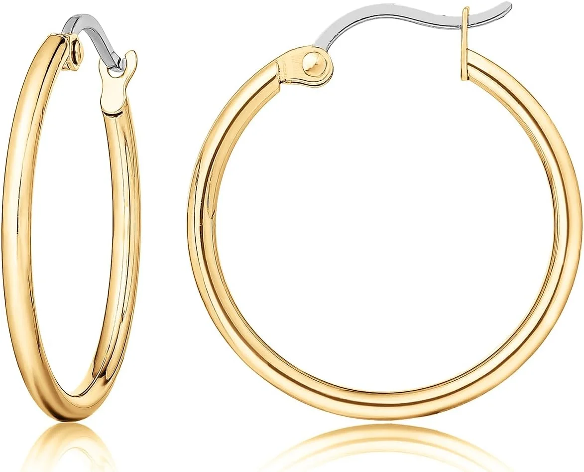 گوشواره های حلقه ای تیتانیومی خالص ضد حساسیت Limerencia با طرح طناب تابیده زنانه