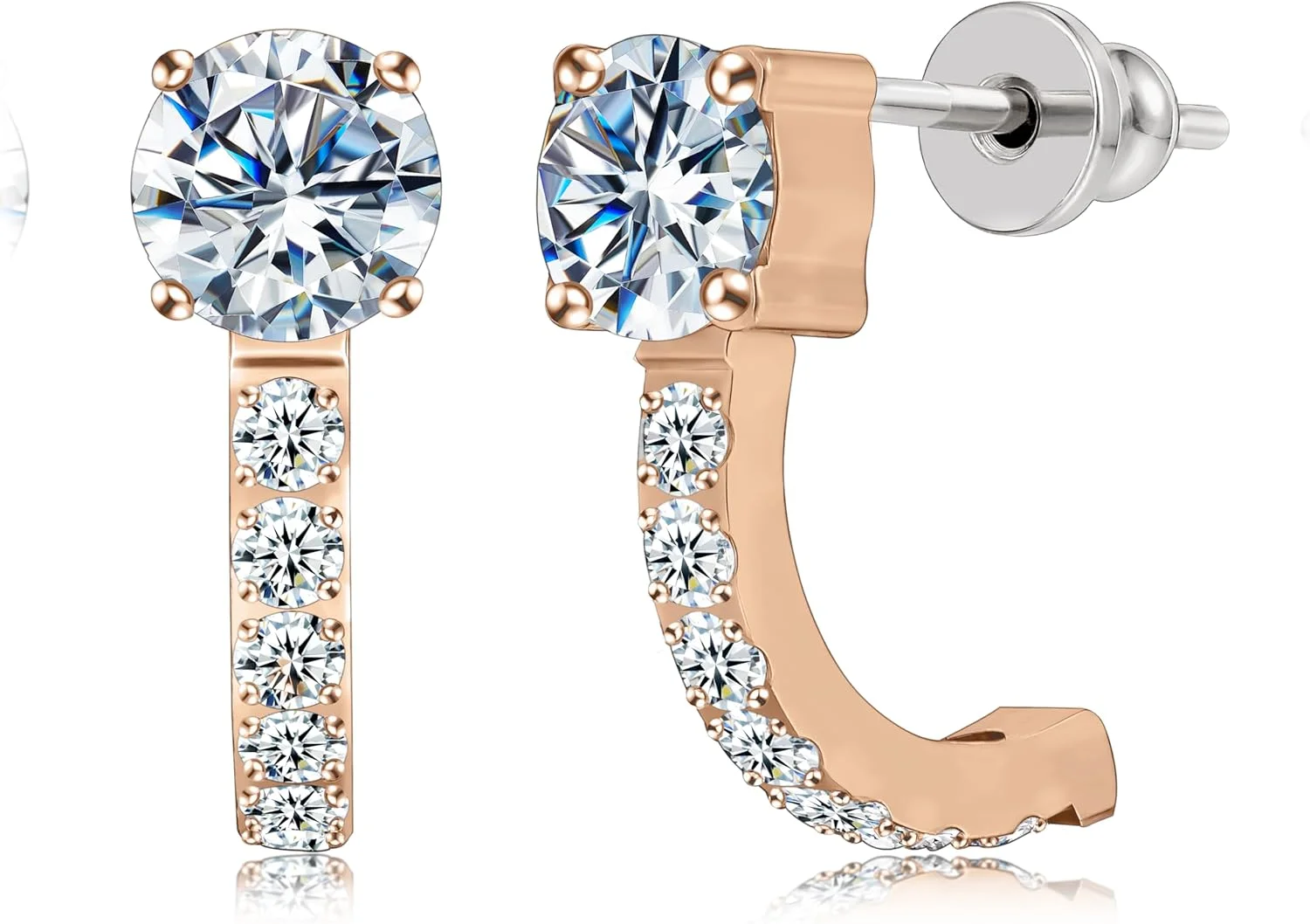 گوشواره های حلقه ای تیتانیومی ضد حساسیت لیمرنسیا مدل F136، گوشواره های میخی حلقه ای تیتانیومی گرید ایمپلنت G23، گوشواره های حلقه ای سبک وزن زیرکونیا مکعبی برای غضروف گوش، مناسب گوش های حساس بانوان