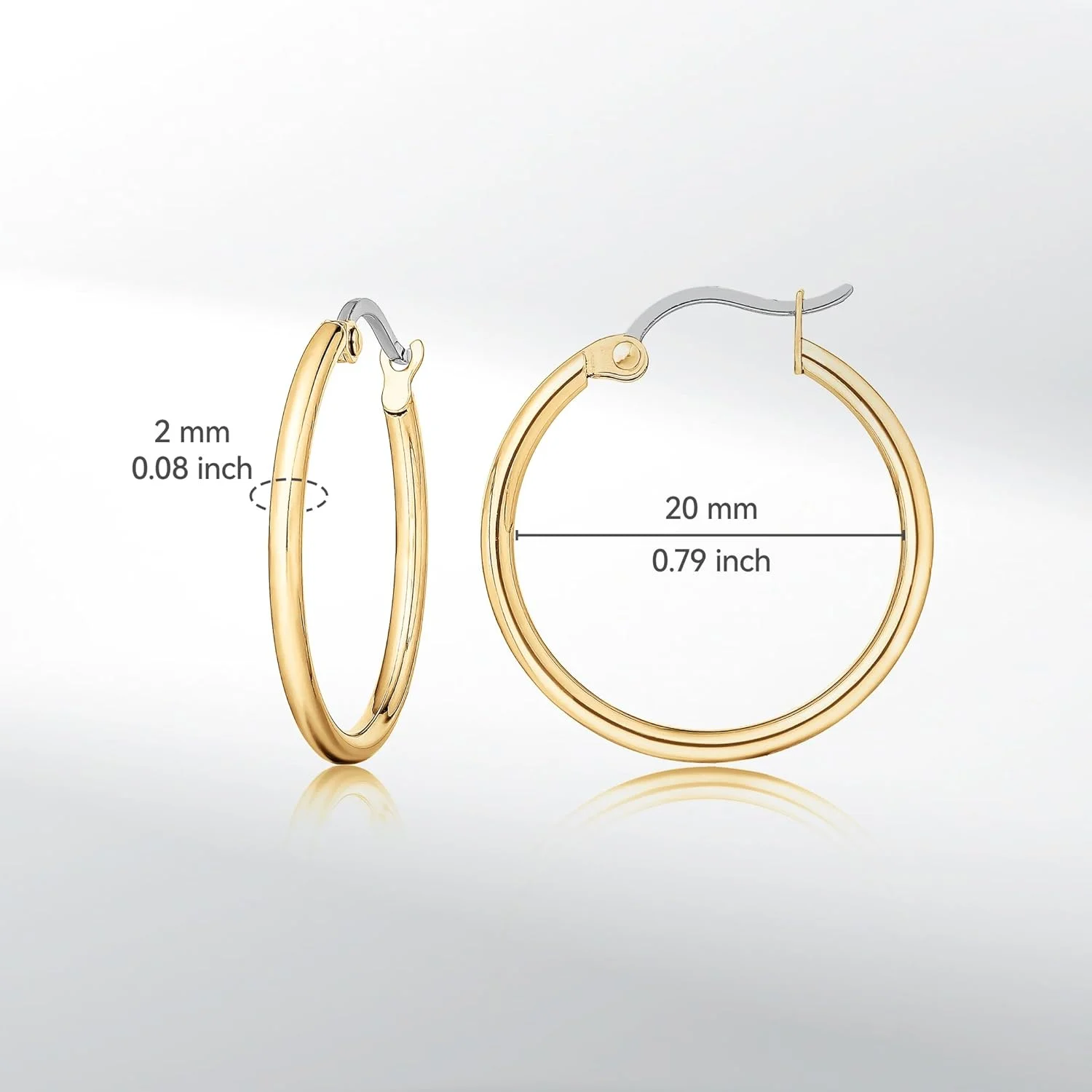 گوشواره های حلقه ای تیتانیومی خالص ضد حساسیت Limerencia با طرح طناب تابیده زنانه