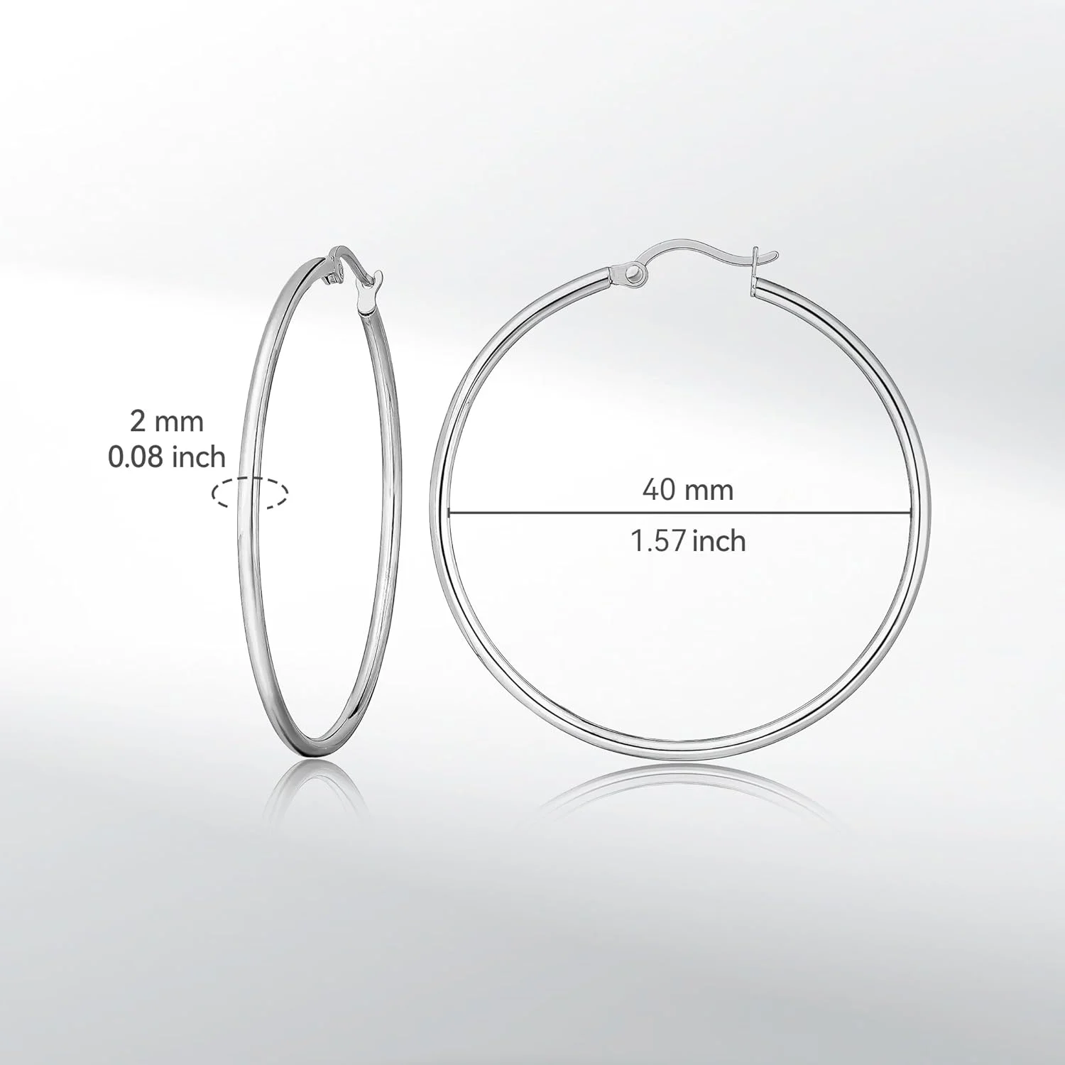 گوشواره های حلقه ای سبک وزن تیتانیومی خالص ضد حساسیت Limerencia برای زنان و دختران گوش های حساس (حلقه نازک گرد 43 میلی متری، خاکستری براق) گوشواره های حلقه ای سبک وزن تیتانیومی خالص ضد حساسیت Limerencia برای زنان و دختران گوش های حساس (حلقه نازک گرد 43 میلی متری، خاکستری براق)