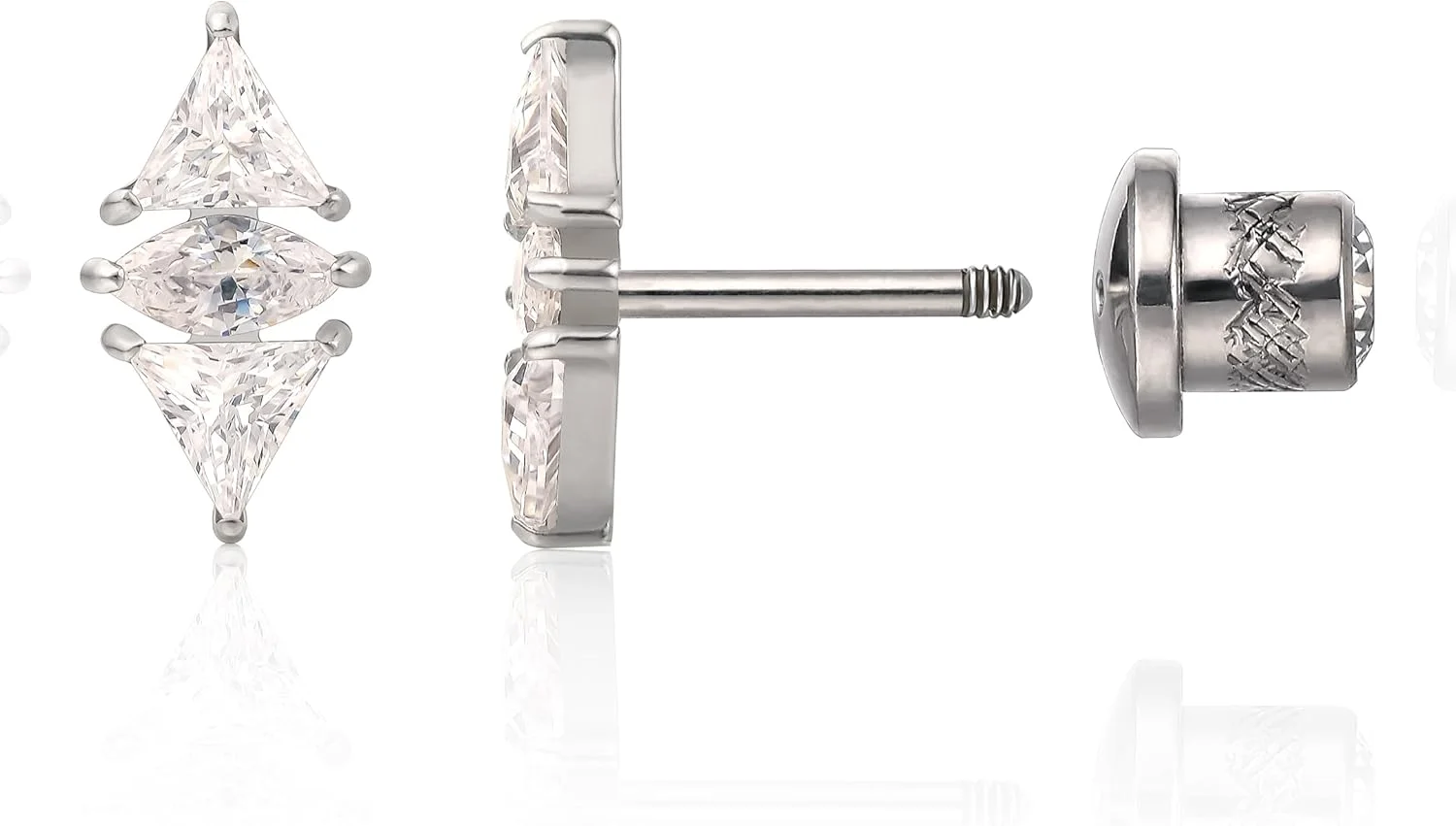 گوشواره های تیتانیومی ضد حساسیت Limerencia G23 با پشت پیچی، مناسب برای تراگوس، حلزون گوش، گیج 20، میله پیرسینگ F136 برای غضروف گوش های حساس