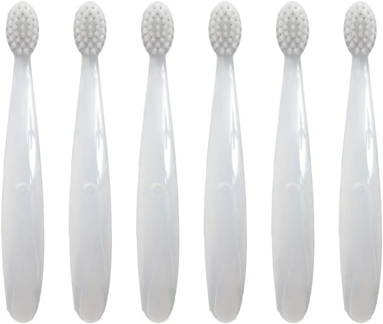 مسواک کودک نوپا RADIUS، برس فوق العاده نرم - بسته 6 عددی شفاف، بدون BPA و مورد تایید ADA، طراحی شده برای دندان ها و لثه های ظریف، برای کودکان 6 ماهه و بالاتر...