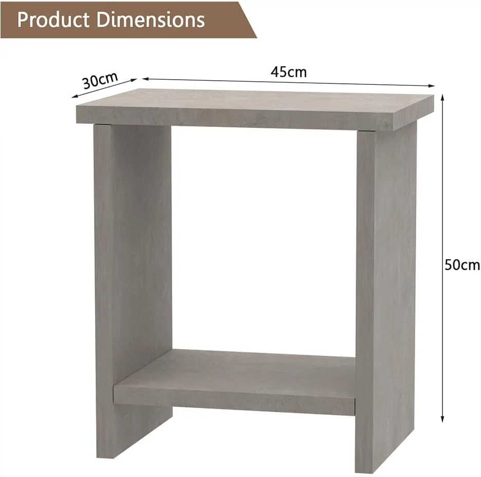 میز کنار تختی مدرن Mahmayi، میز جانبی با پایه های محکم برای ظرافت و کارایی، ایده آل برای خانه، اتاق نشیمن، دفتر کار - بتن سفید میز کنار تختی مدرن Mahmayi، میز جانبی با پایه های محکم برای ظرافت و کارایی، ایده آل برای خانه، اتاق نشیمن، دفتر کار - بتن سفید
