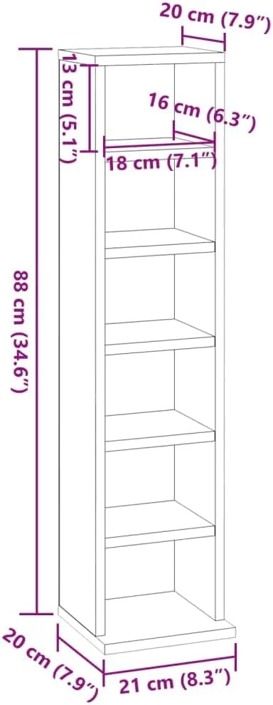 کابینت سی دی ویدا ایکس ال، مناسب برای نگهداری و سازماندهی آلبوم ها و رسانه ها، قفسه نمایش، مدل بتن خاکستری، ابعاد 21x20x88 سانتی متر، ساخته شده از چوب مهندسی شده کابینت سی دی ویدا ایکس ال، مناسب برای نگهداری و سازماندهی آلبوم ها و رسانه ها، قفسه نمایش، مدل بتن خاکستری، ابعاد 21x20x88 سانتی متر، ساخته شده از چوب مهندسی شده