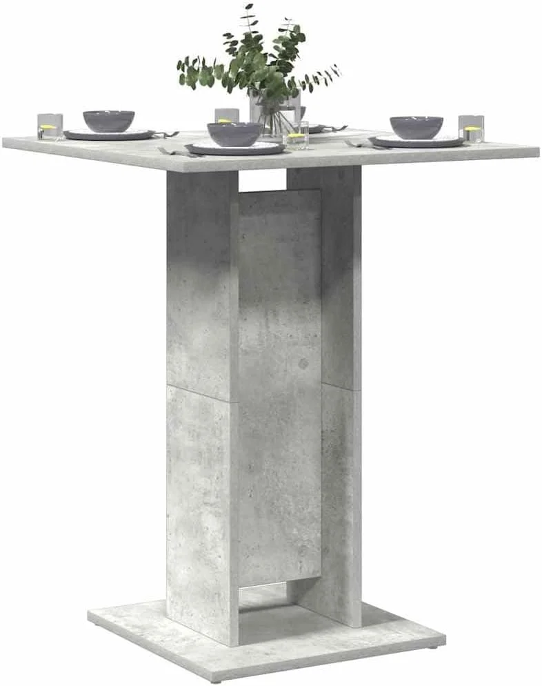 میز بیسترو ویدا ایکس ال، مناسب منزل، اتاق نشیمن، میز بار، میز کافه، پاسیو، باغ، ناهارخوری، میز صبحانه، میز کار، مبلمان، بتنی خاکستری، چوب مهندسی شده