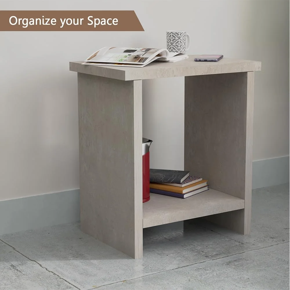 میز کنار تختی مدرن Mahmayi، میز جانبی با پایه های محکم برای ظرافت و کارایی، ایده آل برای خانه، اتاق نشیمن، دفتر کار - بتن سفید میز کنار تختی مدرن Mahmayi، میز جانبی با پایه های محکم برای ظرافت و کارایی، ایده آل برای خانه، اتاق نشیمن، دفتر کار - بتن سفید