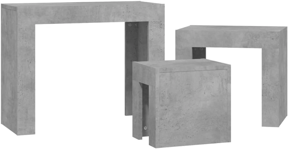 ویدا ایکس ال 3 عدد میز قهوه خوری تودرتو، مبلمان اتاق نشیمن منزل، میز عسلی کنار مبل، میز کنار تختی، چوب مهندسی شده خاکستری بتنی ویدا ایکس ال 3 عدد میز قهوه خوری تودرتو، مبلمان اتاق نشیمن منزل، میز عسلی کنار مبل، میز کنار تختی، چوب مهندسی شده خاکستری بتنی