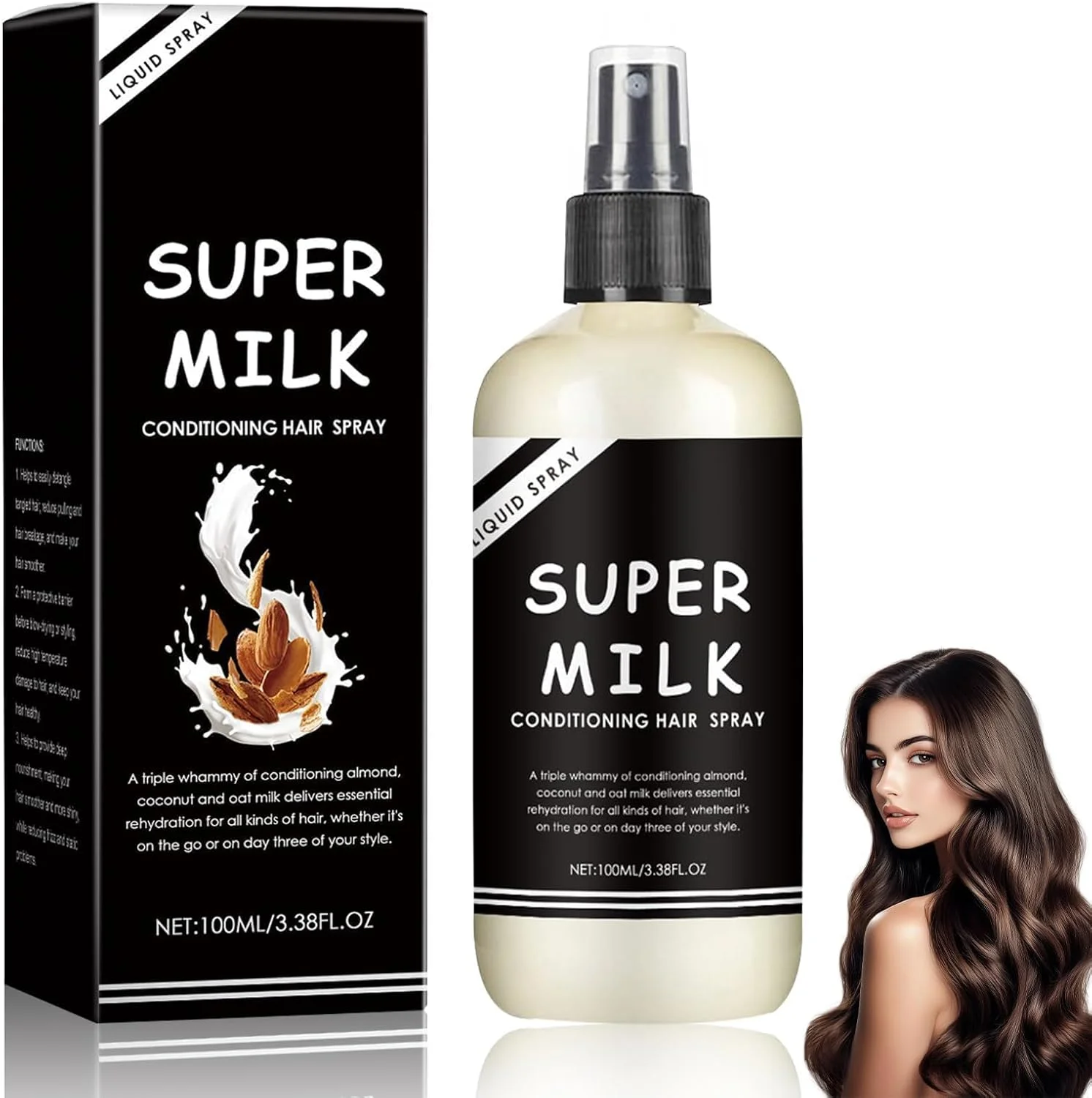 نرم کننده مو بدون نیاز به آبکشی، پرایمر نرم کننده مو 100 میلی لیتر، اسپری نرم کننده مو مراقبت از موهای صاف برای موهای فر و صاف، موهای خشک و آسیب دیده نرم کننده مو بدون نیاز به آبکشی، پرایمر نرم کننده مو 100 میلی لیتر، اسپری نرم کننده مو مراقبت از موهای صاف برای موهای فر و صاف، موهای خشک و آسیب دیده