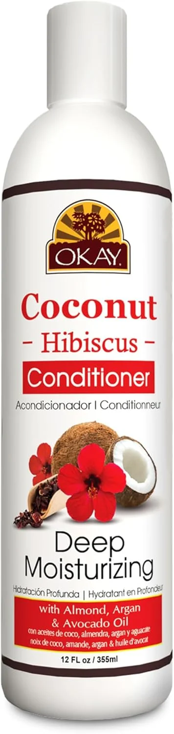 نرم کننده نارگیل و گل بامیه OKAY | مناسب برای انواع مو | ترمیم کننده - آبرسان - تقویت کننده | حاوی روغن بادام، آرگان و آووکادو | فاقد پارابن، سیلیکون، سولفات | 355 میلی لیتر نرم کننده نارگیل و گل بامیه OKAY | مناسب برای انواع مو | ترمیم کننده - آبرسان - تقویت کننده | حاوی روغن بادام، آرگان و آووکادو | فاقد پارابن، سیلیکون، سولفات | 355 میلی لیتر